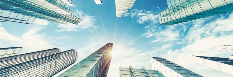 Low angle shot of skyscrapper